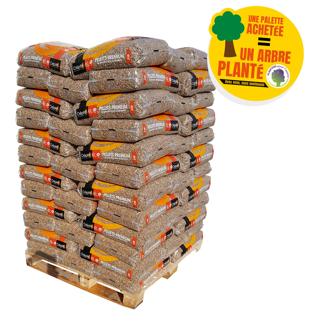 Palette de 72 sacs de granulés de bois premium label 1 arbre planté