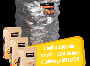 Ballot 2000dm3 et bois d'allumage offerts Crépito - Mise en avant